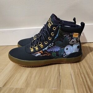 KEDS X RIFFLE PAPER COMPANY BOOTS WOMENS SIZE 7.5 FLORAL BLUE WATER RESISTANT